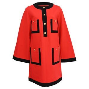 Gucci Button Detailed Dress in Red Viscose